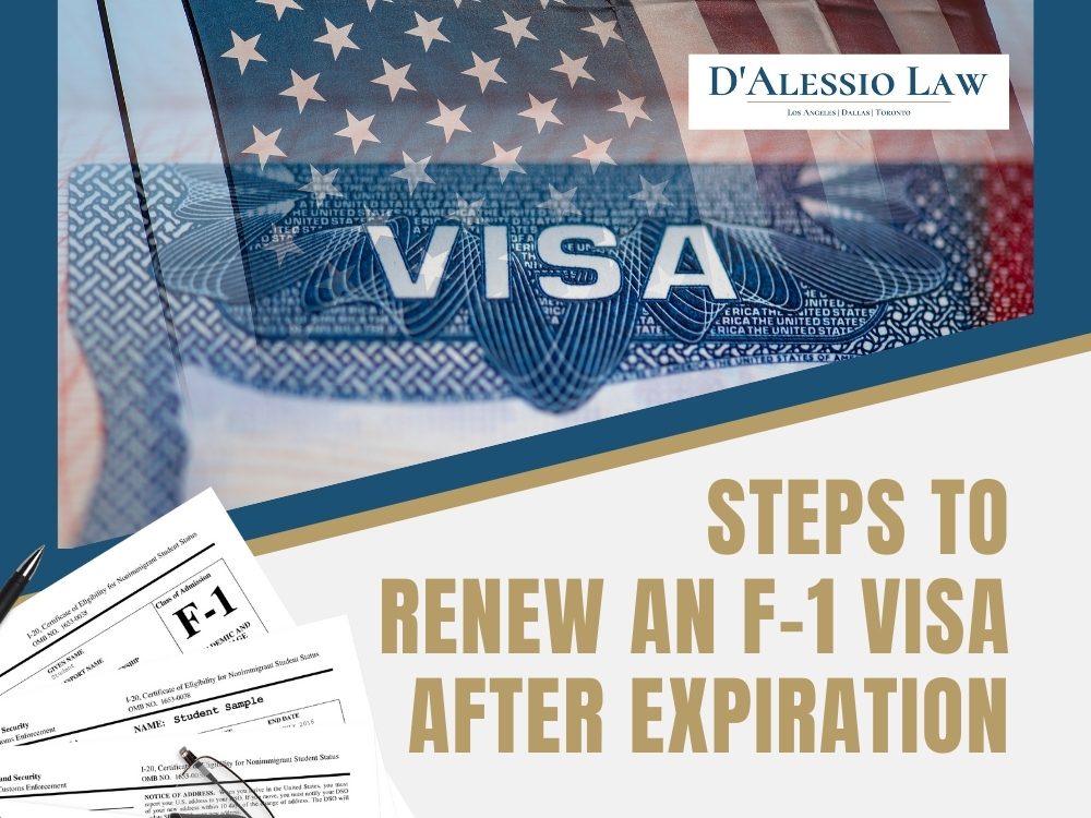 Renew - Steps to Renew an F-1 Visa - D'Alessio Law